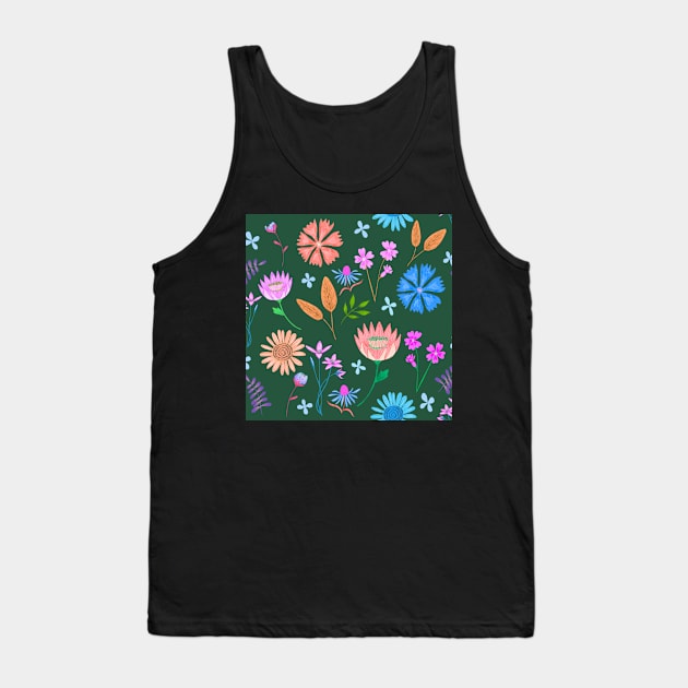 Wild flowers print Tank Top by Papergrape